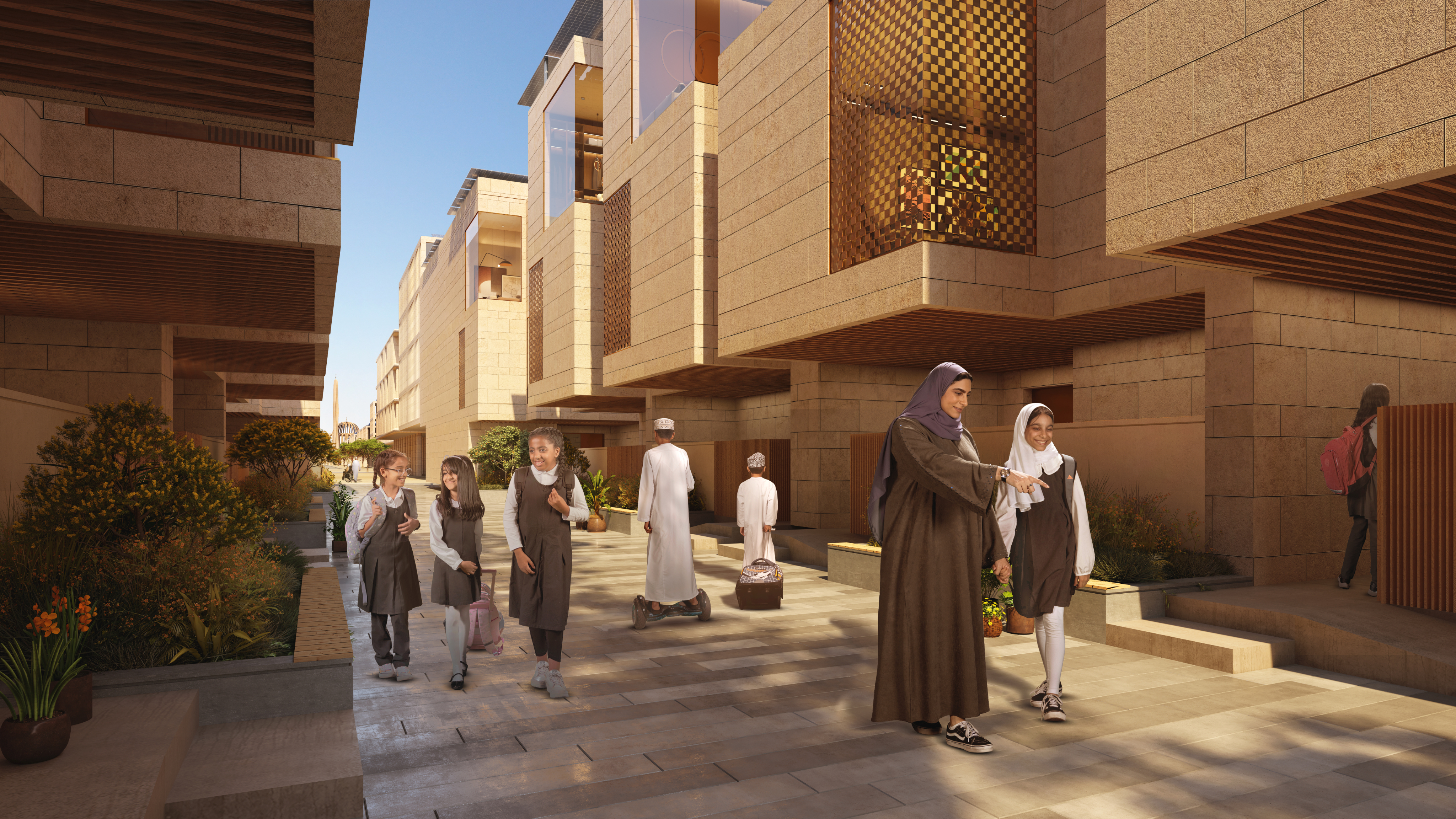 Children walking to school